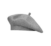 Gllutt Cashmere Beret Hat French Style Stretchy Knitting Solid Color Both Side Usable, Cashmere Grey, One Size