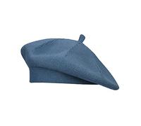 Gllutt Cashmere Beret Hat French Style Stretchy Knitting Solid Color Both Side Usable, Cashmere Jean Blue, One Size
