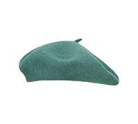 Gllutt Women Wool Beret Hat French Style Solid Color, Blue Green, One Size