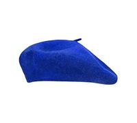 Gllutt Women Wool Beret Hat French Style Solid Color, Jewelry Blue, One Size