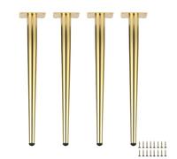 GLMGBP Adjustable Furniture Legs 4Pack Metal Tapered Sofa Feet Cabinet Support Legs for Coffee Table TV Stand Bed Nightstand with Screws (Gold 55cm)
