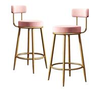 GLMGBP Counter Height Bar Stools with Back, Set of 2 Velvet Bar Chairs, Upholstered High Stool for Kitchens Island, Rustic Bar, 300lbs