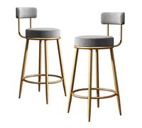 GLMGBP Counter Height Bar Stools with Back, Set of 2 Velvet Bar Chairs, Upholstered High Stool for Kitchens Island, Rustic Bar, 300lbs