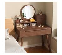 GLMGBP Small vanity table for bedroom,Small vanity desk,Vanity with drawers,Multiple storage spaces, stable structure, strong load-bearing capacity,Suitable for Bedrooms and Small Spaces.(Walnut c