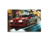 GLMHOK JDM Style WRC Rally Racing Car Poster Lancer Evolution EVO 9 Vintage Sport Car Artwork Decorative Painting Canvas Poster 12x18inch(30x45cm)