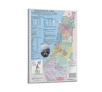 GLMHOK Vintage Map Poster Palestine 1948 Commemoration of Al Nakba Decorative Painting Canvas Poster 16x24inch(40x60cm)