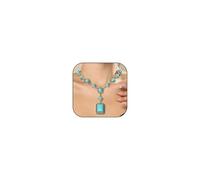 GLMOCM Turquoise Y-shaped Necklace for Women Western Bohemian Turquoise Pendant Necklace Long Turquoise Y Necklace Western Jewelry for Women Cowgirls, Zinc, No Gemstone