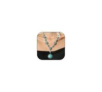 GLMOCM Turquoise Y-shaped Necklace for Women Western Bohemian Turquoise Pendant Necklace Long Turquoise Y Necklace Western Jewelry for Women Cowgirls, Zinc, No Gemstone