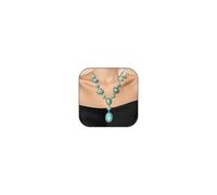 GLMOCM Turquoise Y-shaped Necklace for Women Western Bohemian Turquoise Pendant Necklace Long Turquoise Y Necklace Western Jewelry for Women Cowgirls, Zinc, No Gemstone