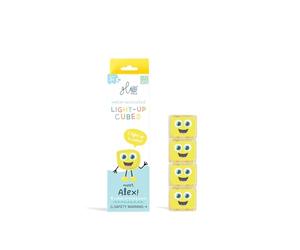 Glo Pals Original Water-Activated Light-up Sensory Bath Toy. 4 Reusable Light-Up Cubes. Kids Colourful Bath Time Fun. Childrens Light-up Sensory Play. Gift Suitable for Boys & Girls 3+ (Yellow - Alex)