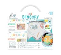 Glo Pals® Sensory Jar Gift Set with Fun Fillers & ABC themed stickers. Children's Water Activated Light-up Sensory Toy. Suitable for Boys & Girls 36 months +