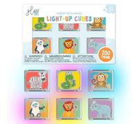Glo Pals Water-Activated Light-Up Bath Toy Cubes, Zoo, Pack of 6