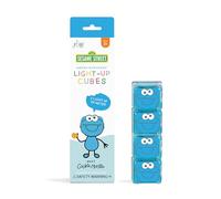 Glo Pals x Sesame Street Water-Activated Light-Up Cubes for Sensory Play (Cookie Monster - Blue)