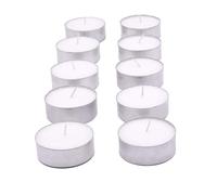 Glo-Wax Giant Tea Lights 50 Pack - Extra Large Unscented Long Burning Tealight Candles for Home & Outdoor Ambience, 10-Hour Maxi Candles - White Wax Set for Decor, Events & Relaxation