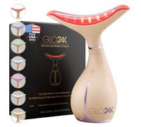 GLO24K 7 Color Beauty Device - Triple LED Action & Vibration Technology Facial and Neck Massager