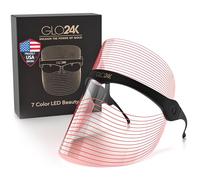 GLO24K 7 Color LED Beauty Mask. Professional Light Therapy Spa Treatment for a Radiant, Glowing Skin.