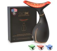 GLO24K Red Light for Face & Neck Beauty Device - 3 in 1 Facial Massager Tool and Neck Care Device for Turkey Neck, Anti Wrinkle, Face and Neck Massager for Women