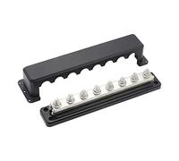 Gloaso Busbar Copper Made 12V-48V DC/ 300V AC 600A Heavy Duty Large Bus Bar with 8x M10 Studs Battery Terminals Power Distribution Blocks 600 Amp for Vehicle Motorhome Camper Solar Boat Marine, Black