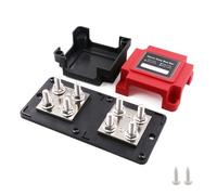 Gloaso Copper Busbar 12V-48V Bus Bar Battery Terminal 400A with 8x M8 Studs, Heavy Duty Power Distribution Blocks 400 Amp DC for Car, Motorhome, Camper, Battery Bank, Boat, Marine, Solar | Red&Black