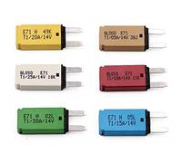 Gloaso DC 12V Auto Reset Fuse Circuit Breaker ATM Low Profile Self Resetting Mini Fuses 5A 10A 15A 20A 25A 30A - UL Certified - Type I, Resettable for Car, Vehicle, Truck, Moto, Marine, 6 Pack