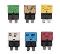 Gloaso E37 12V Auto Reset Fuse Breaker ATO/ATC Low Profile 5A 10A 15A 20A 25A 30A, Resettable Blade Fuses Kit, DC Circuit Breakers for Car, Trucks, Boat, Marine, Overload Protection- Mixed 6 Pack