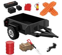 GLOBACT 1/18 RC Trailer with Hitch & Accessories for TRX4M Defender 1/18 RC Crawler Upgrade