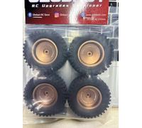 GLOBACT 1.3" Beadlock Wheels and Tires 62 * 24mm Soft Rubber Tires for 1/18 1/24 TRX4M SCX24 RC Crawler Car Upgrade Accessories (4Pcs Bronze)