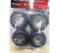 GLOBACT 1.3" Beadlock Wheels and Tires 62 * 24mm Soft Rubber Tires for 1/18 1/24 TRX4M SCX24 RC Crawler Car Upgrade Accessories (4Pcs Titanium)