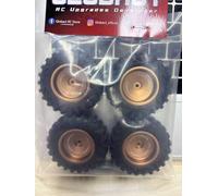 GLOBACT 1.3" RC Wheel Tires Set Sticky Mud Terrain Tires for 1/18 1/24 TRX4M SCX24 RC Crawler Upgrade Accessories (4Pcs Bronze)