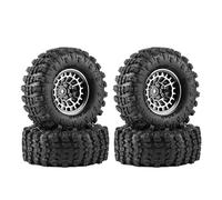 GLOBACT 1.3" Wheels Tires Set Offset -3.75mm Beadlock Wheels for Axial SCX24 AX24 TRX4M Upgrade 1/18 1/24 RC Crawler Parts (Black)