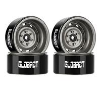 GLOBACT 1.9 Beadlock Wheels RC Wheel Hub for 1/10 TRX4 TRX6 Axial SCX10 I II III Pro Redcat RC Crawler Upgrade Accessories (4Pcs Titanium)
