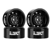 GLOBACT Aluminum 1.9 Beadlock Wheels RC Wheel Hub for 1/10 TRX4 TRX6 Axial SCX10 I II III Pro Redcat RC Crawler Upgrade Accessories (4Pcs Black)
