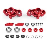 GLOBACT Aluminum Front RC Steering Knuckles Blocks Kit for ARRMA 1/8 Kraton Notorious Outcast 6S 1/7 Big Rock Fireteam 6S 4X4 RC Upgrades Parts Replace AR330505 (Red)