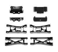 GLOBACT Aluminum Front & Rear Lower Arm Set with Front Bulkhead Rear Hinge Pin Mounts for LOSI 1/24 Micro-B 1/28 Micro-T RC Upgrade Parts Replace LOS-1768 LOS-1761