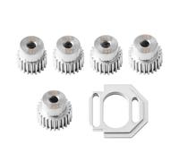GLOBACT Chrome Steel 0.5M Pinion Gear 21T 22T 23T 24T 25T 3.2mm Bore RC Motor Gear Set with Motor Mount Holder for ARRMA Typhon Grom Mojave GROM 1/14 1/16 RC Buggy Truck Upgrade Parts