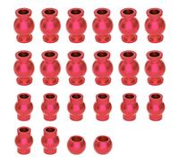 GLOBACT for 1/10 Arrma Senton Pivot Ball/Granite/Big Rock/Vorteks/Typhon/Aluminum Tie Rods Turnbuckles Pivot Ball Shock Pivot Ball Steering Pivot Ball Upgrade Parts Replace Arrma AR330515 (22Pcs Red)