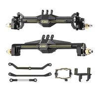 GLOBACT - TRX4M Brass + 10mm Axle Set with Two Servo Brackets and Links for TRX4M 1/18 Upgrade (Black)