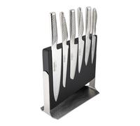 Global Air 7 Piece Knife Block Set, Premium Japanese Knives: Chef’s, Vegetable, Bread, Santoku, Utility, Cook’sStainless Steel Kitchen Knives Made in Japan, G-AIR7B