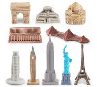 Global Architecture Figurines Set - 10 Piece Landmark Mini Models, City Skyline Collectibles, Decorative Statue Replicas, Travel Theme Display | State Big Ben Arc Showcase