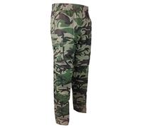 Global Attire Army Bottoms 3 In 1 Can Be Worn as Full Length, 3/4 Length, Shorts Camouflage Brown Black White Jungle Camo Pants Cool Light Weight Elastic Waist