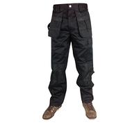 Global Attire Heavy Duty Work Trousers Multi Pocket Combat Waist 30-50 Leg Regular, Long. Velcro Fastening for Knee Pads Outdoor Cargo Pants Black Navy Blue Hard Tough Durable