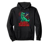 Global Baseball Champion T-Rex Dinosaur Vintage B-Movie Pullover Hoodie