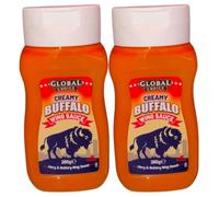 Global Choice Creamy Buffalo Wing Sauce 2 Pack - 2 x 280g - Rich & Spicy Buffalo Sauce - Includes Gifty Goodness Shopping List