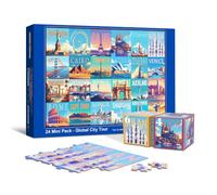 Global City Tour, 24 Mini Pack Daily Puzzle, 1000 Pieces, Advent Calendar | One box a day, puzzle solo or together. Relaxing brain teaser for adults & seniors, Textured finish, 27.5 x 19.7 in