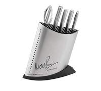 Global Collection Michel Roux Jr 6 Piece Professional Knife Block Set, Stainless Steel