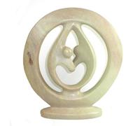 Global Crafts Natural Soapstone 6-inch Lover's Embrace Sculpture