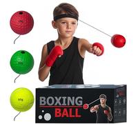 Global-Daily Boxing Training Ball with Adjustable Headband, Reaction Ball for Training, Speed, Boxing Training, Mixed Martial Arts, Fitness, Reaction Training (Red+Green+Yellow)