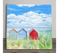 Global Designs Beach Huts Ceramic Tile Picture Nautical Plaque Sign Coastal Beach Secret Hideaway By Pankhurst Gallery 20x20cm