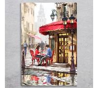 Global Designs Bistro Ceramic Tile Picture Romantic Paris Scene Plaque Sign Wall Art Macneil Studio 30x20cm