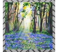 Global Designs Blue Bells Ceramic Tile Picture Floral Plaque Sign Floral Flowers Wall or Freestanding Art By Pankhurst Gallery 20x20cm